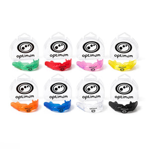 Optimum Matrix sports mouthguards studio shot - full colour range - Optimum