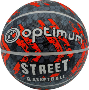 Street Basketball Size 7 – Black/Orange, Durable Grip for All Surfaces - Optimum