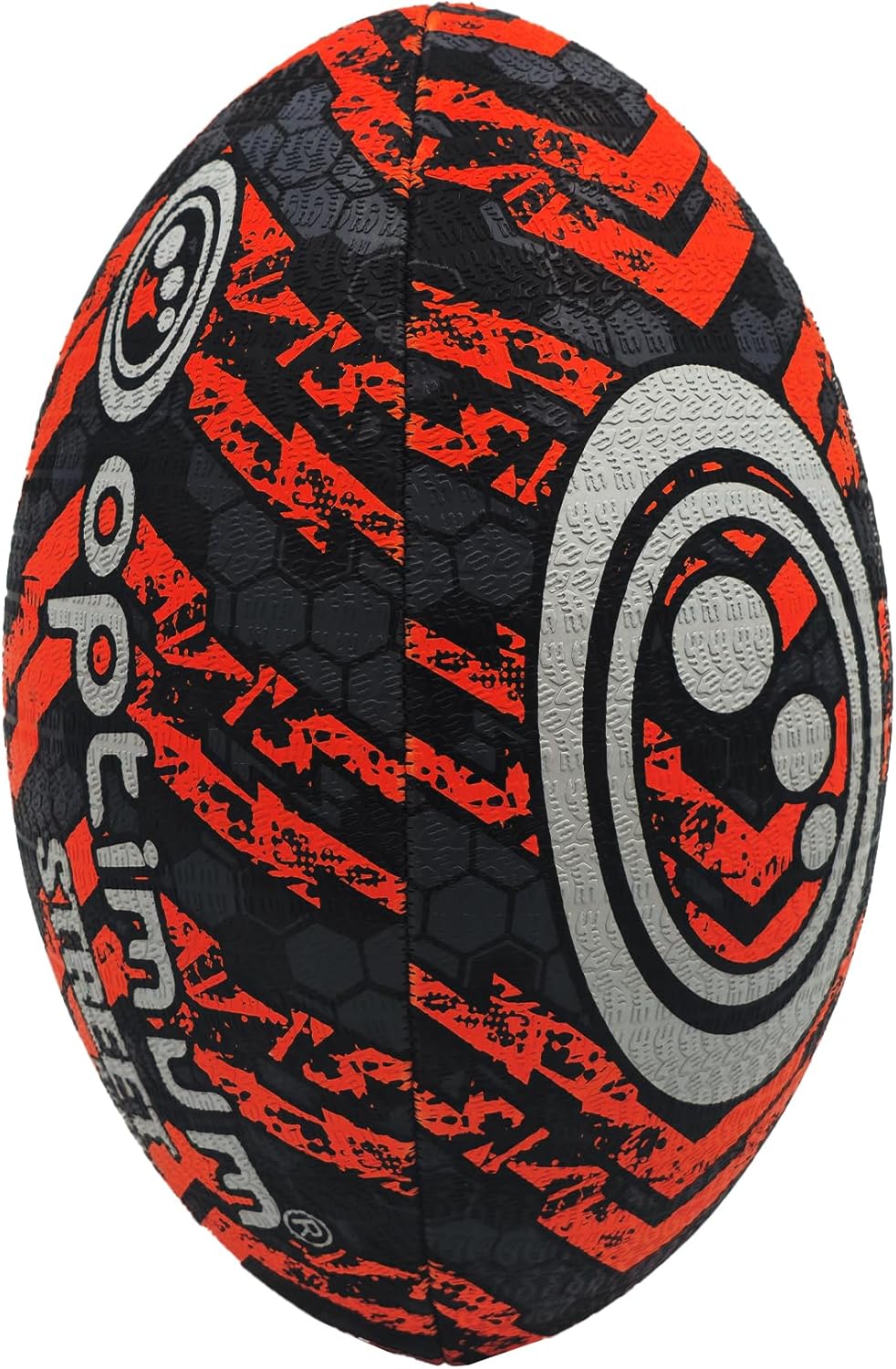 Optimum Street Rugby Ball Black/Orange Size 3