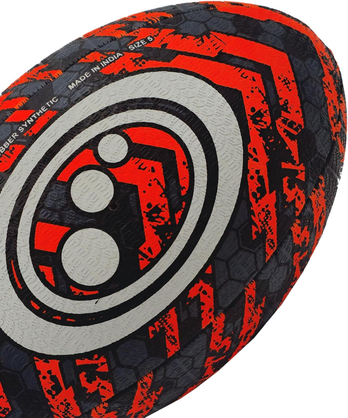 Street Rugby Ball – Black/Orange, Midi - Optimum