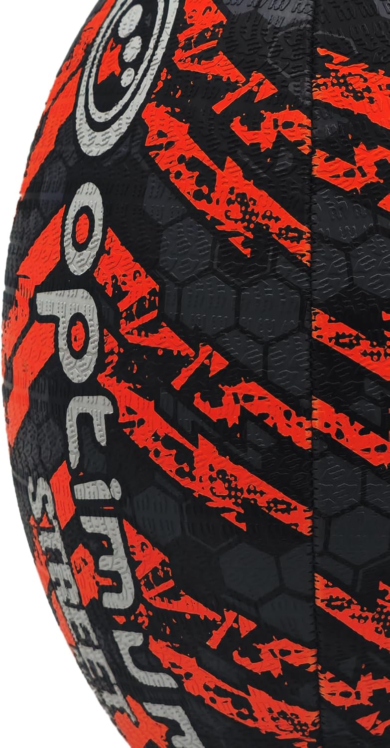 Street Rugby Ball – Black/Orange, Midi - Optimum