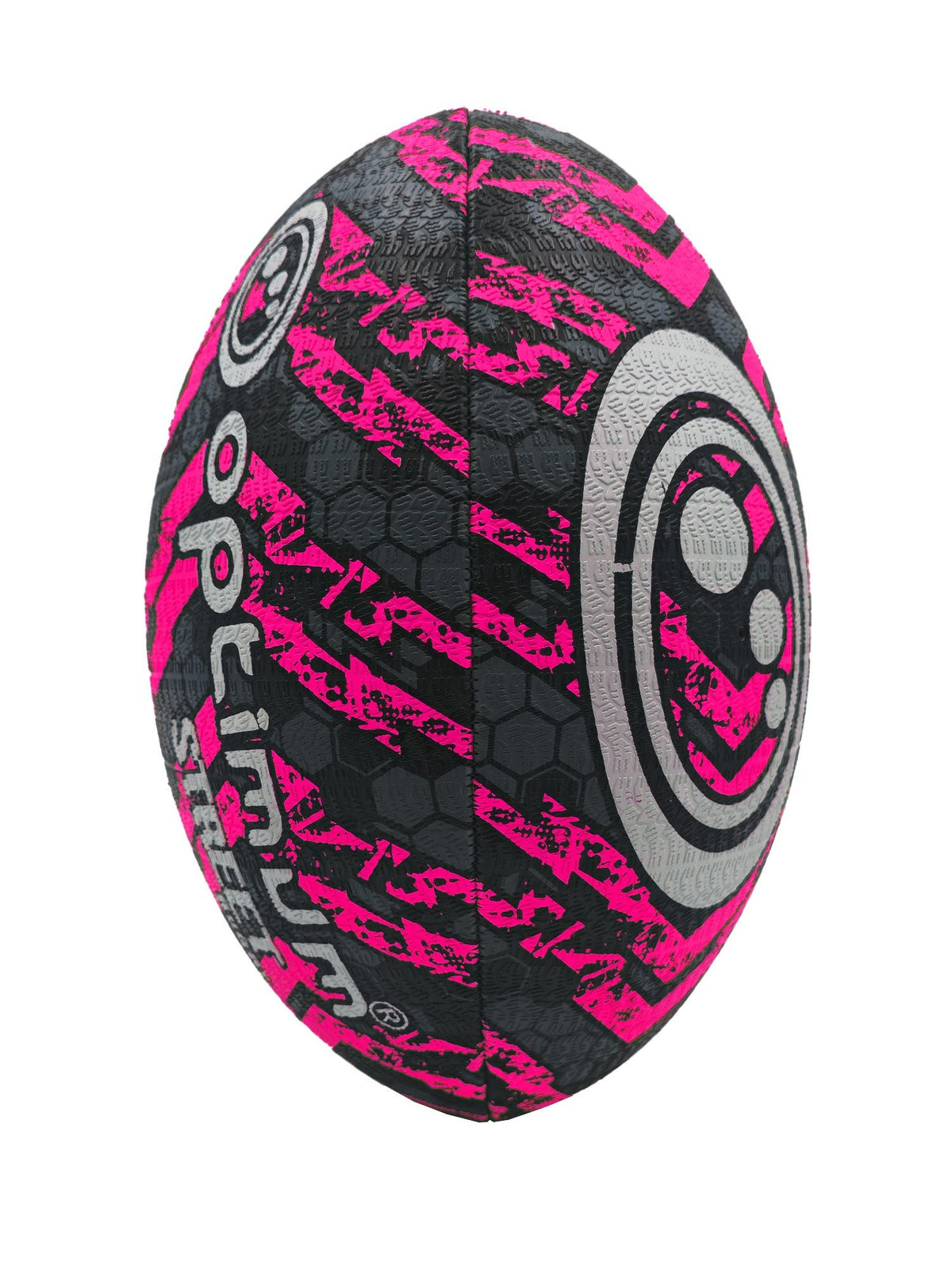 Street Rugby Ball – Black/Pink, Size 4 - Optimum