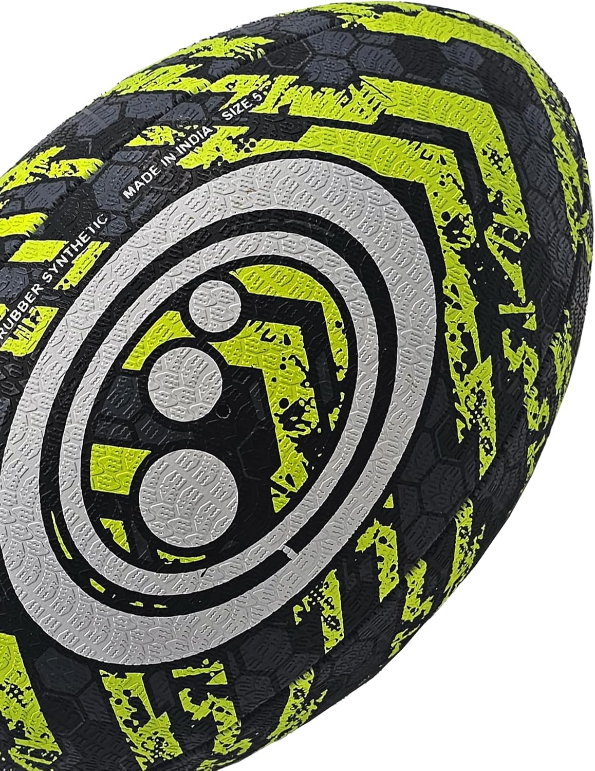 Street Rugby Ball Size 3 – Black/Yellow, Durable, Outdoor Use - Optimum