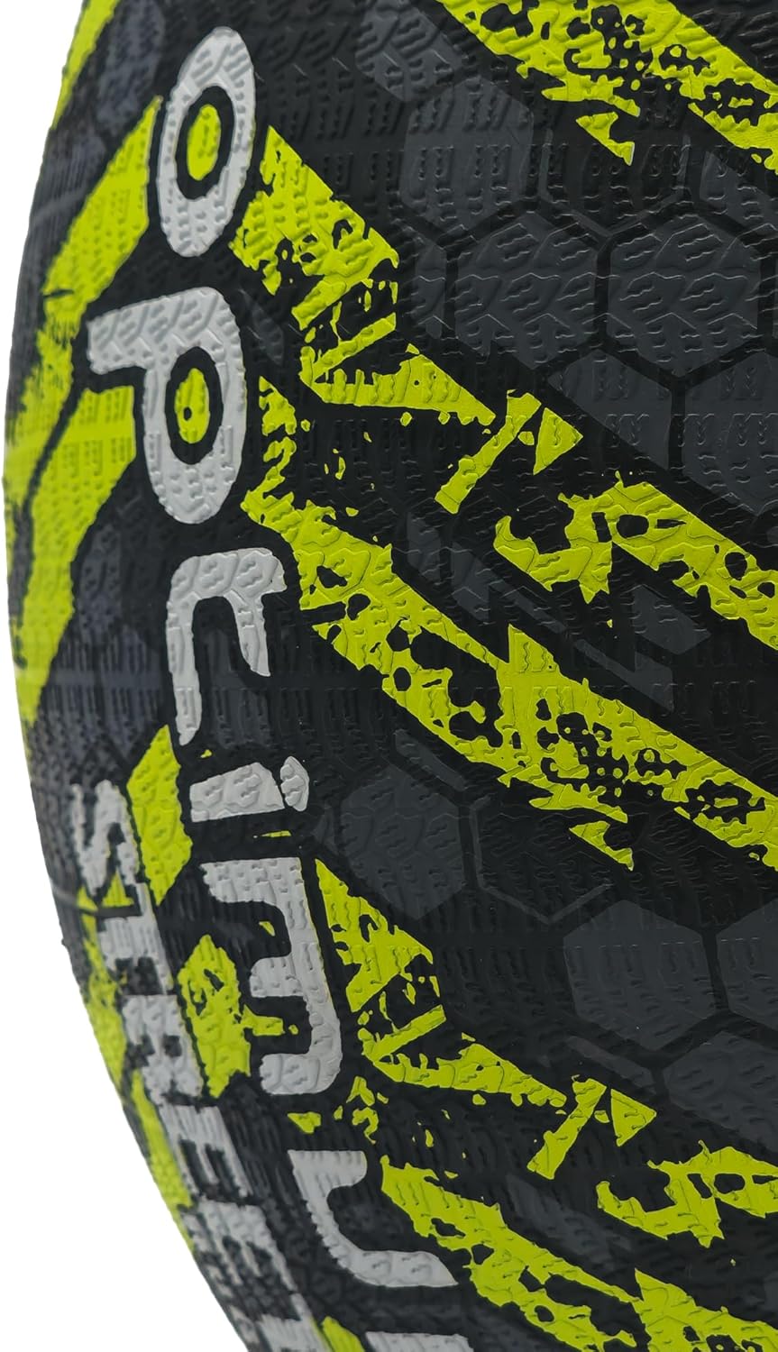 Street Rugby Ball Size 3 – Black/Yellow, Durable, Outdoor Use - Optimum