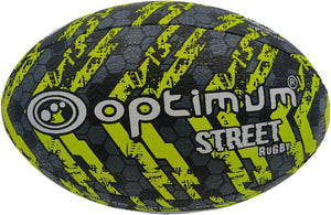 Street Rugby Ball Size 3 – Black/Yellow, Durable, Outdoor Use - Optimum