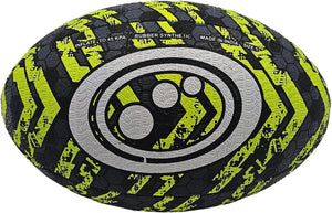 Street Rugby Ball Size 3 – Black/Yellow, Durable, Outdoor Use - Optimum
